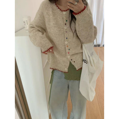 Damen Cardigan Kuschelig Bunt Norvielle