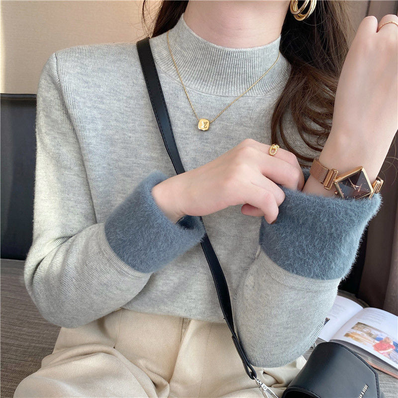 Damen Kurzarm Pullover Rollkragen Lässig Norvielle - Norvielle