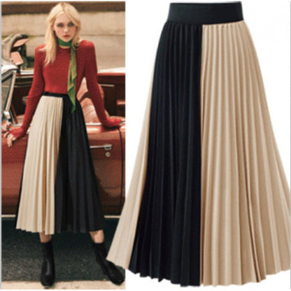 Damen Midi-Rock Plissee Modernes Farbblockdesign Norvielle - Norvielle