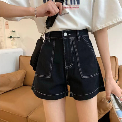 Damen High-Waist Shorts Lässiger Schnitt Praktische Taschen