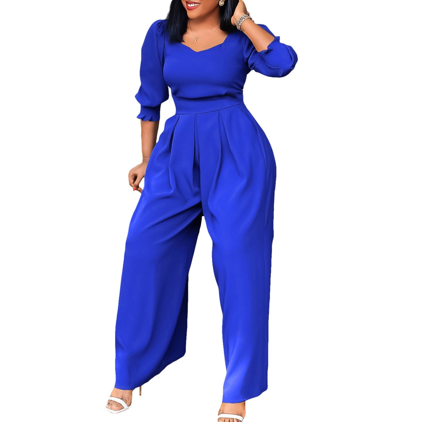 Damen Jumpsuit V-Ausschnitt Tailliert Norvielle