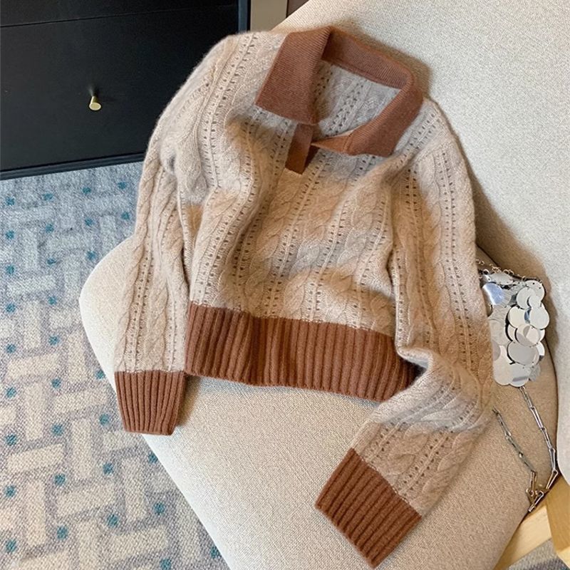 Damen Strickpullover mit Kragen Norvielle