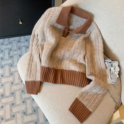 Damen Strickpullover mit Kragen Norvielle