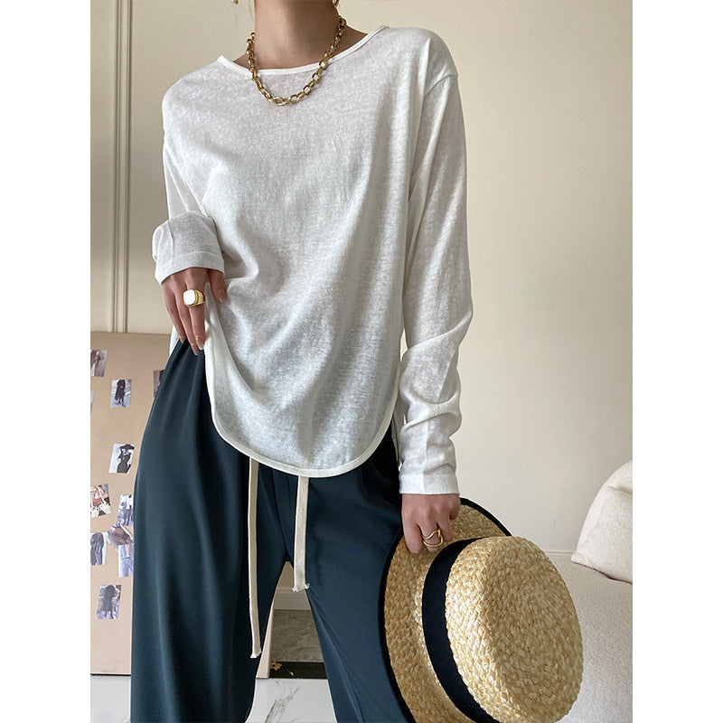 Damen Langarmoberteil Atmungsaktives Material Beige