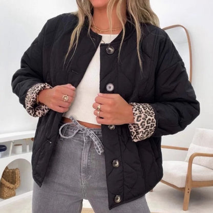 Damen Übergangsjacke Gesteppt Modern Animalisches Innenfutter