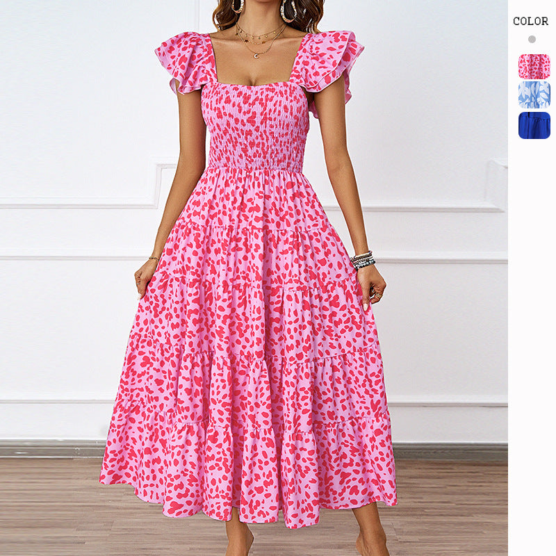 Damen Maxi-Kleid Voluminöse Puffärmel Gerafftes Oberteil Norvielle - Norvielle
