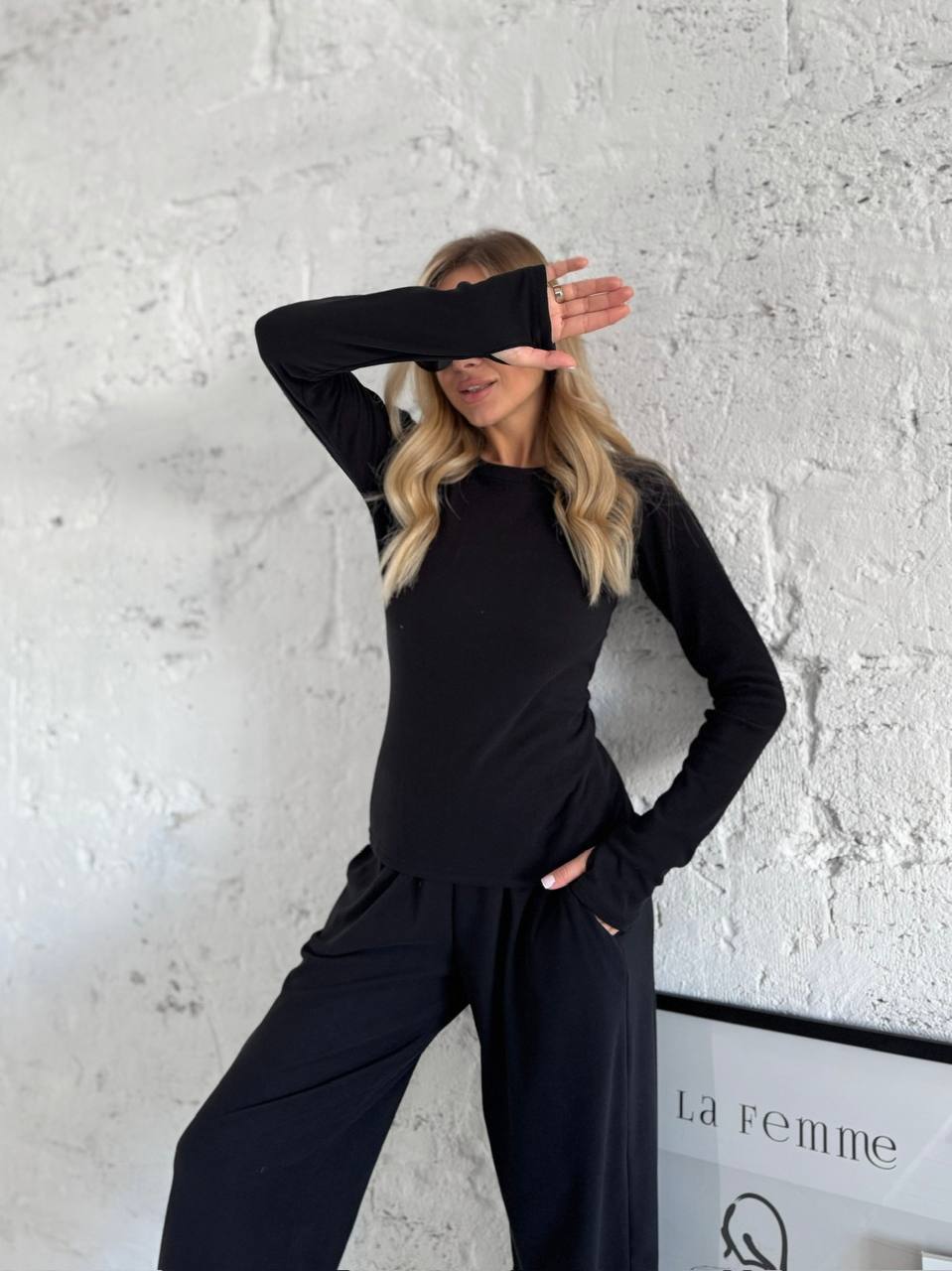 Damen Lounge-Set Langärmlig Weit Norvielle