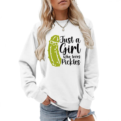 Damen Sweatshirt Gurkenmotiv Lässig Grün Norvielle