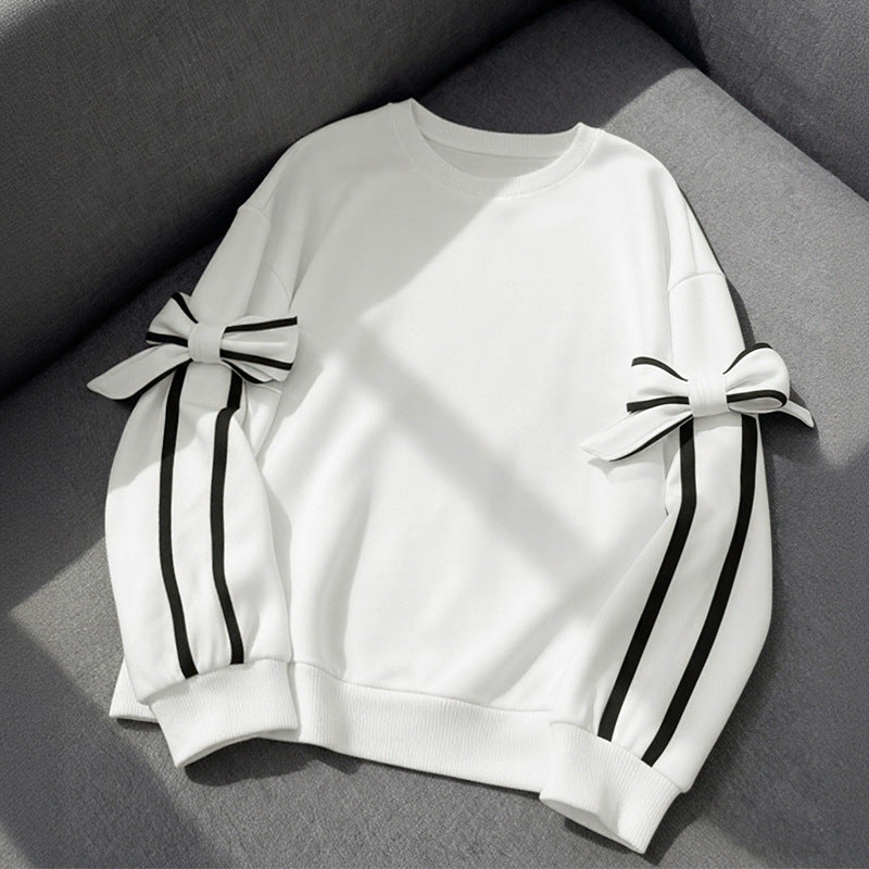 Damen Sweatshirt Streifen Norvielle Schleifendesign - Norvielle