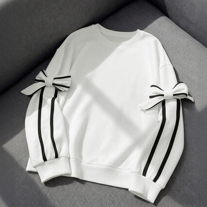 Damen Sweatshirt Streifen Norvielle Schleifendesign - Norvielle