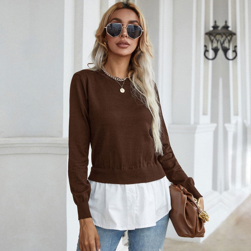 Damen Strickpullover mit Bluse Norvielle