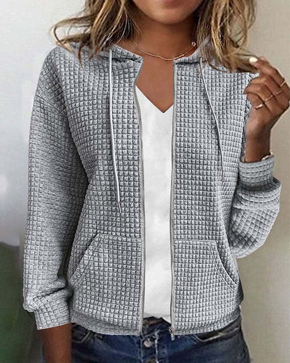 Damen Kapuzenjacke Waffelstruktur Norvielle
