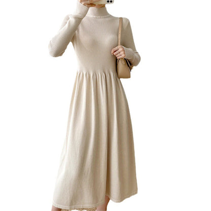 Damen Elegantes Midi-Kleid Dehnbar Langärmlig Norvielle