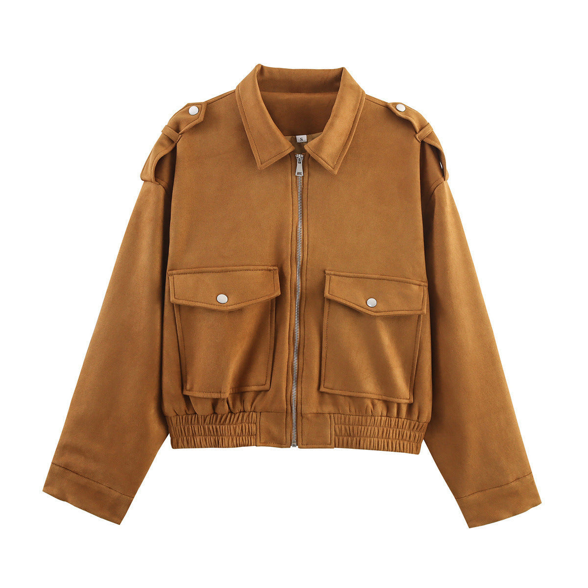 Damen Outdoorjacke Lässig Reißverschluss Große Taschen Norvielle