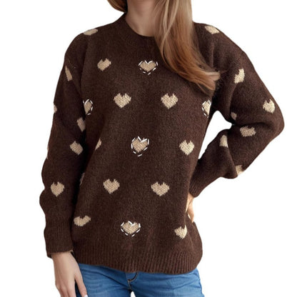 Damen Pullover Weich Herzdesign Norvielle