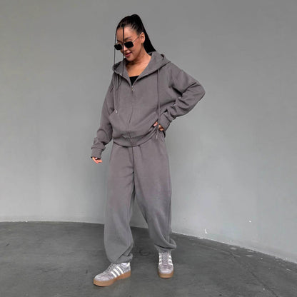 Damen Hoodie Jumpsuit mit Reißverschluss Norvielle