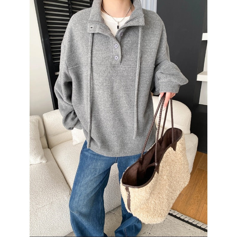 Damen Fleece-Pullover Lässig Hochkragen Norvielle - Norvielle
