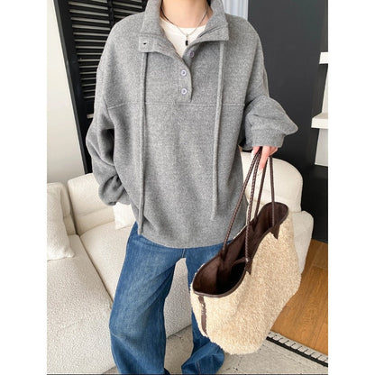 Damen Fleece-Pullover Lässig Hochkragen Norvielle - Norvielle