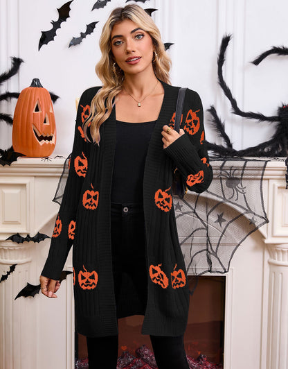 Damen Strickjacke Geistermotiv Norvielle