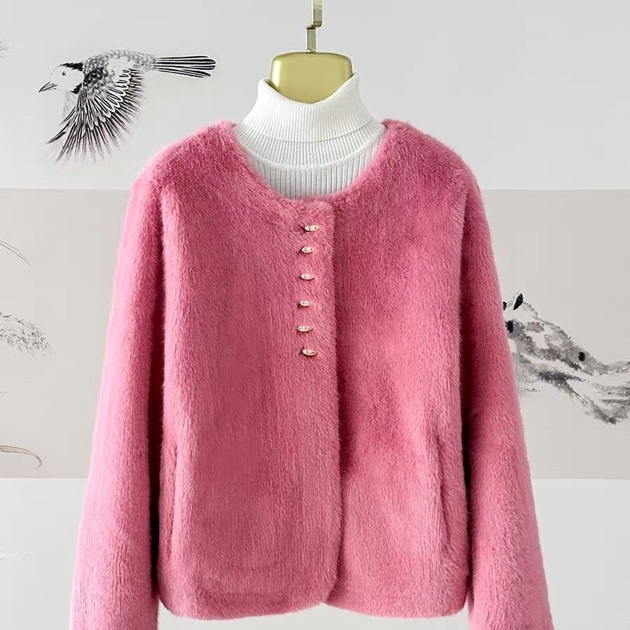 Damen Weiche Jacke Goldene Knöpfe Norvielle