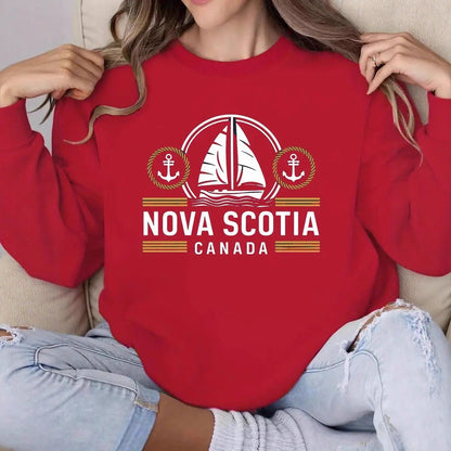 Damen Sweatshirt Maritimes Segelmuster Norvielle