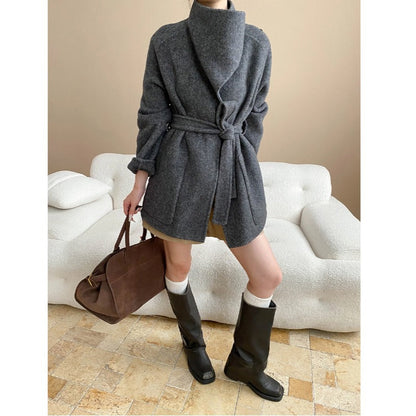 Damen Strickmantel Asymmetrisch Norvielle
