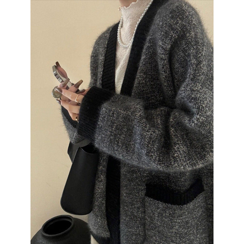 Damen Cardigan Kuschelig V-Ausschnitt Große Taschen Norvielle - Norvielle