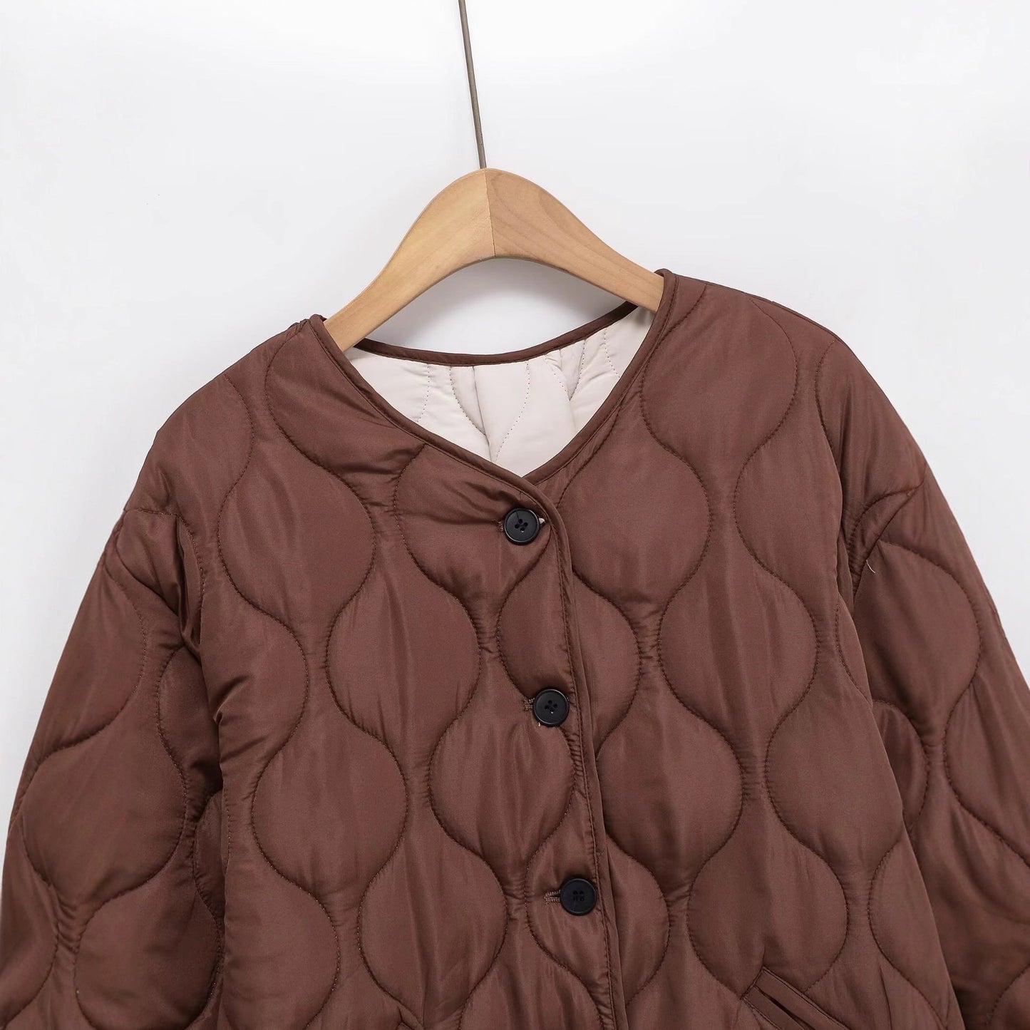 Damen Steppjacke Modern Knopf Norvielle
