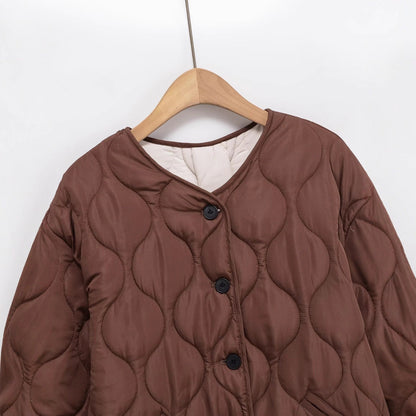 Damen Steppjacke Modern Knopf Norvielle