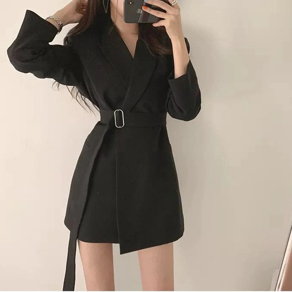 Damen Blazer Mit Taillengürtel Elegantes Design