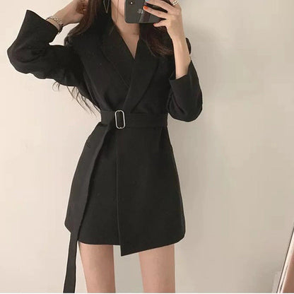 Damen Blazer Mit Taillengürtel Elegantes Design