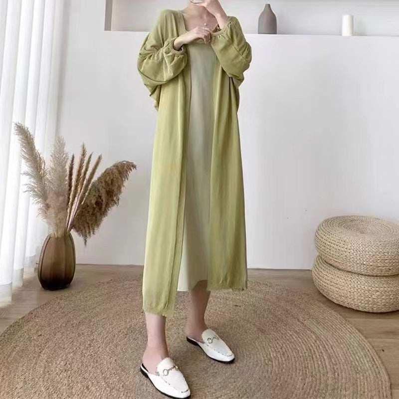 Damen Maxikleid Leichtes Kimono-Overlay Norvielle