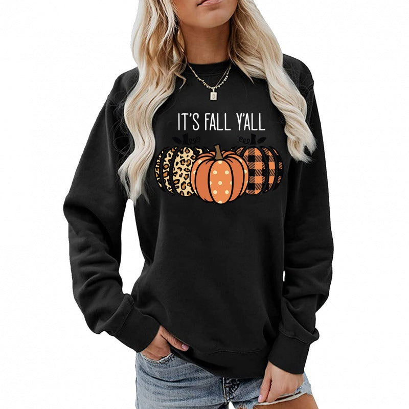 Damen Sweatshirt Herbstmotiv Baumwolle Bequem Grün