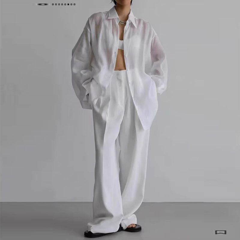Damen Hemd Weit Ärmel Baumwolle Beige