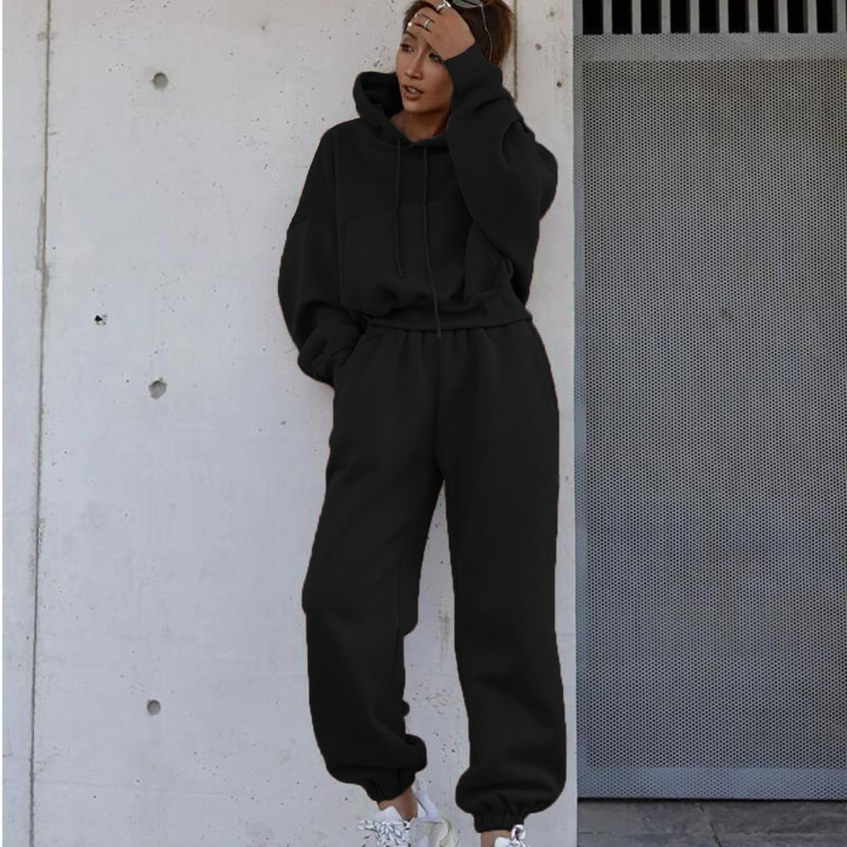 Damen Kapuzenpullover Hochtailliert mit Jogginghose Norvielle