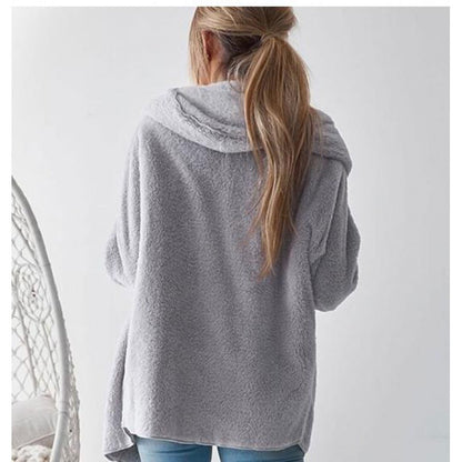 Damen Cardiganjacke Weiches Fleece Bequemer Schnitt Anthrazit