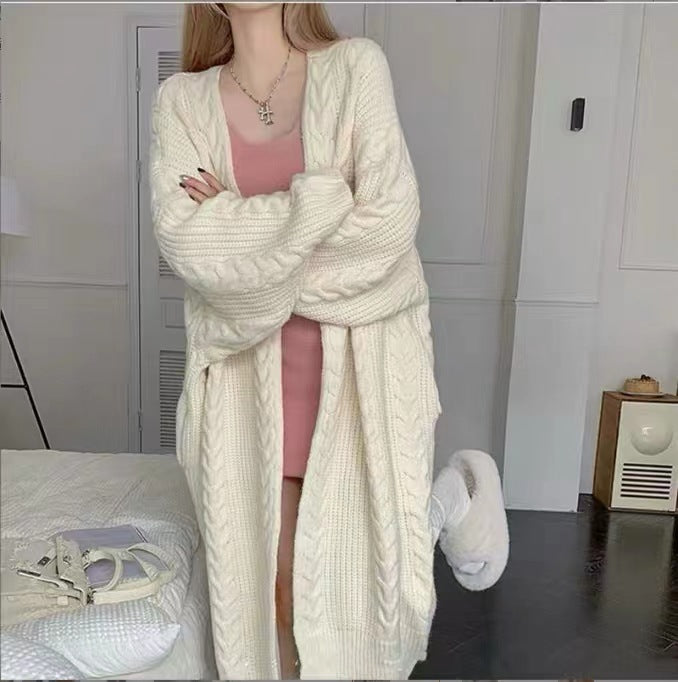 Damen Strickmantel Zopfmuster Lässiger Schnitt Norvielle - Norvielle