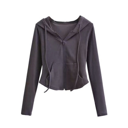 Damen Kapuzenpullover aus Norvielle mit Reißverschluss und modischem