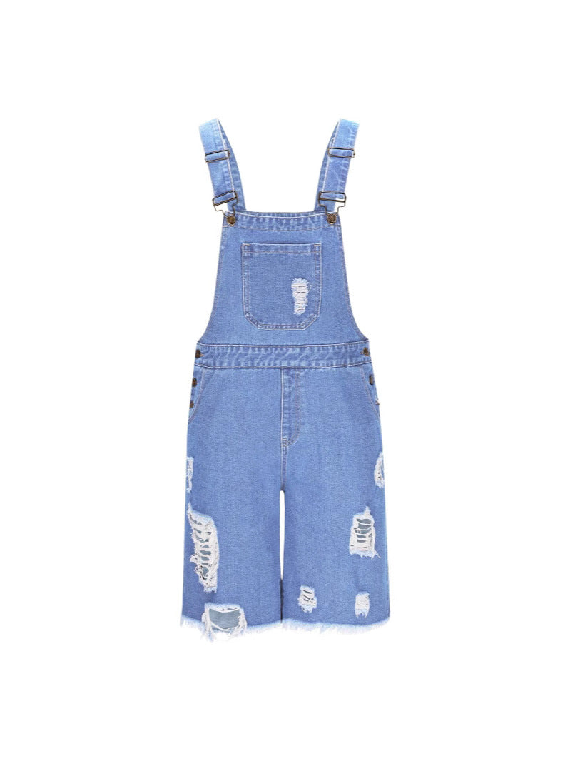 Herren Latzhose Denim Distressed