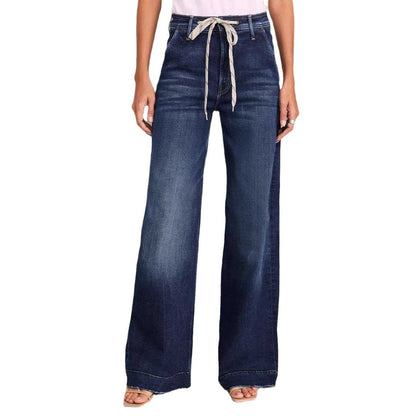 Damen Weite Jeans Verstellbarer Bund Trendiges Design Norvielle