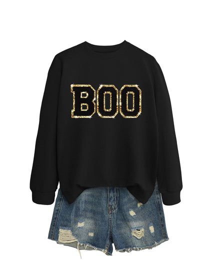 Damen Sweatshirt Glitzer Aufdruck Norvielle