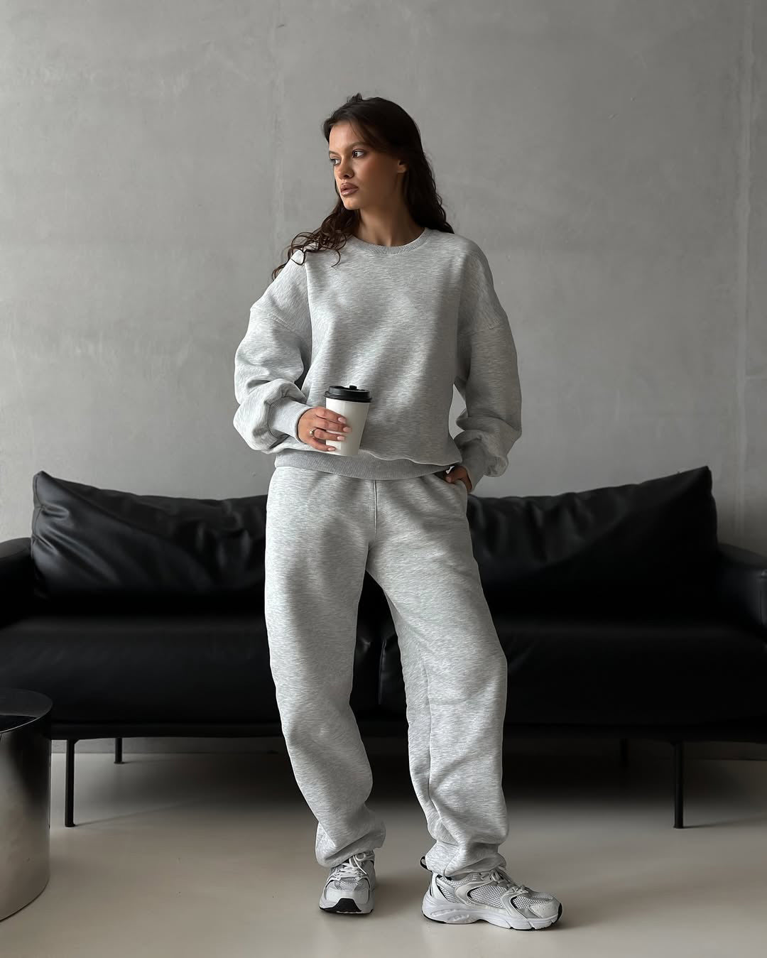 Damen Sportanzug Crop Weites Bein Norvielle