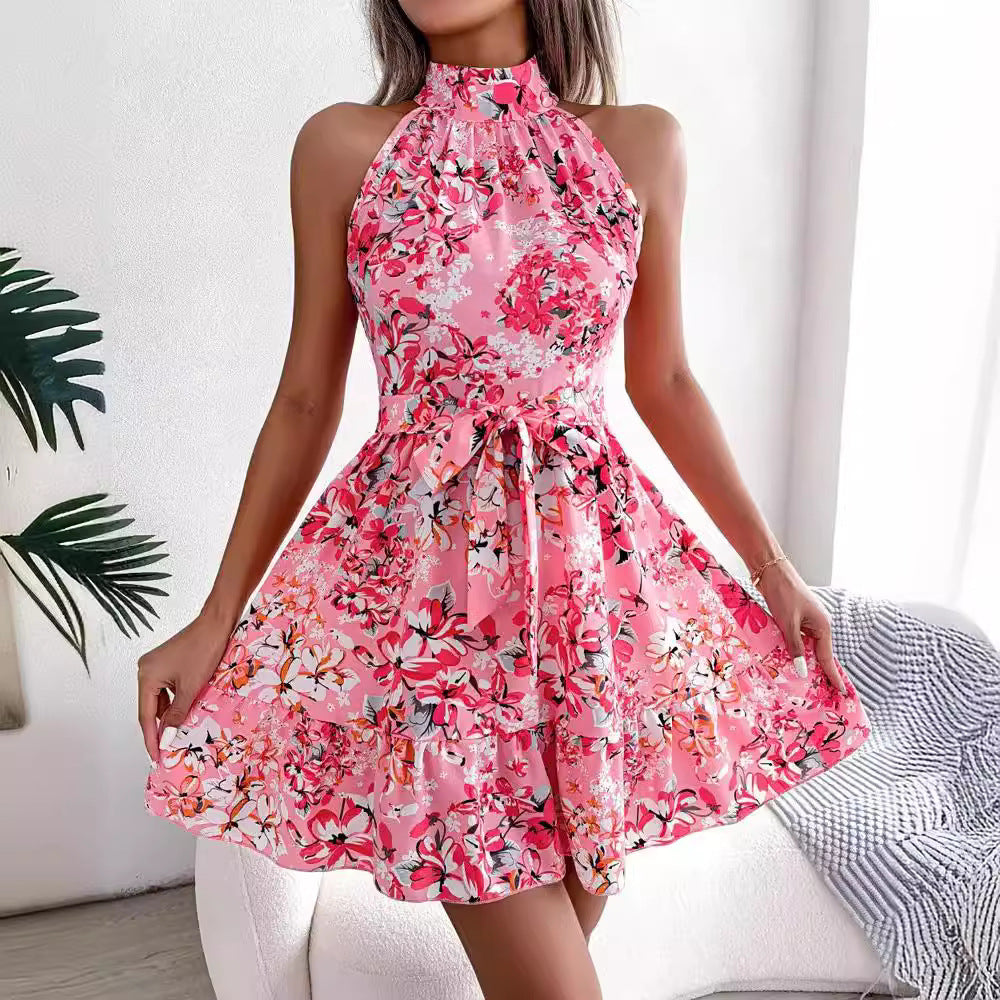 Damen Halterkleid Blumenmuster Röckchen Norvielle