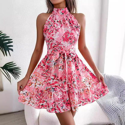 Damen Halterkleid Blumenmuster Röckchen Norvielle