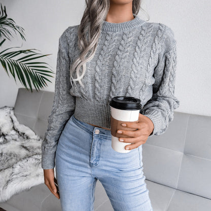 Damen Grobstrickpullover Zopfdesign Lässiger Schnitt Norvielle