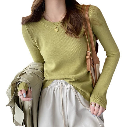 Damen Rippstrickpullover Enganliegend Rundhalsausschnitt Norvielle