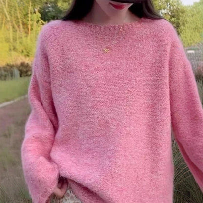 Damen Strickpullover Flauschig Weite Passform Norvielle