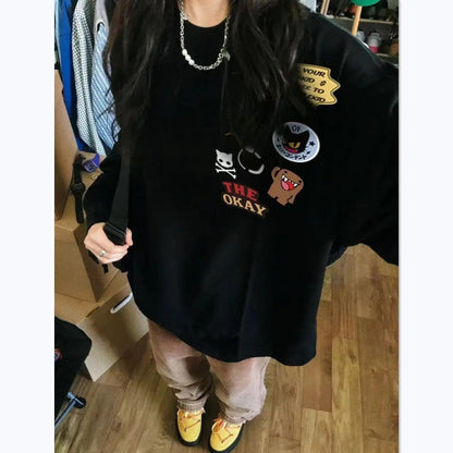 Damen Langarmshirt Originelle Applikationen Norvielle - Norvielle