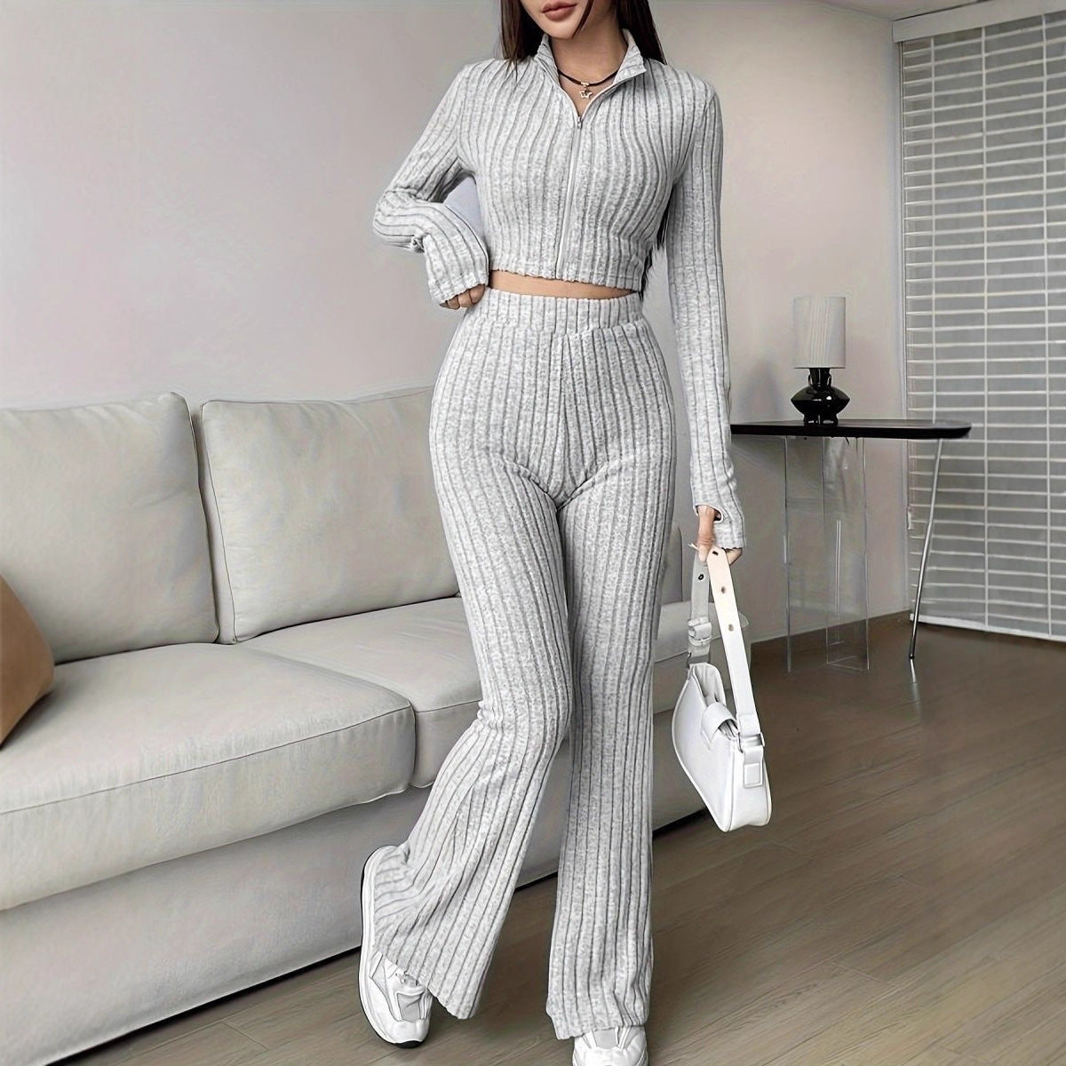 Damen Strickset mit Reißverschluss Norvielle
