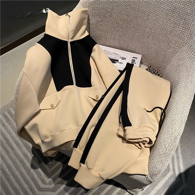 Damen Kapuzenpullover Reißverschluss Kontrastdetails Norvielle